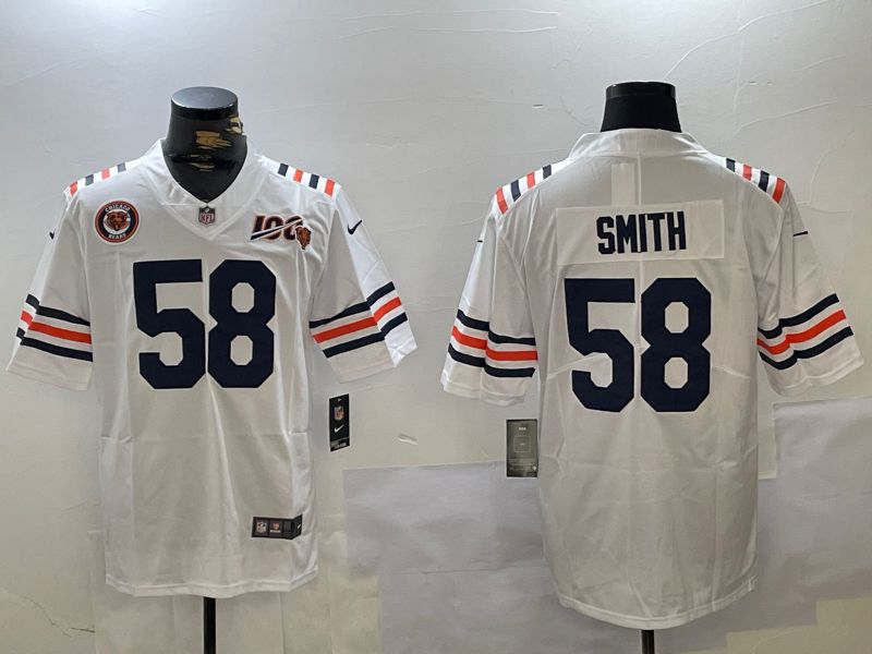 Men Chicago Bears #58 Smith White Throwback 2024 Nike Vapor Limited NFL Jersey style 1->chicago bears->NFL Jersey